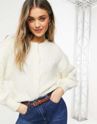 chunky crew neck cardigan