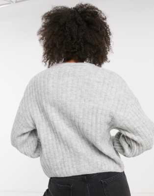 chunky crew neck cardigan