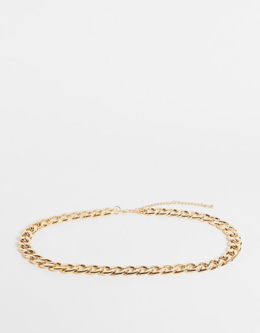 ASOS DESIGN - Chunky riem van grove schakelketting in goudkleur