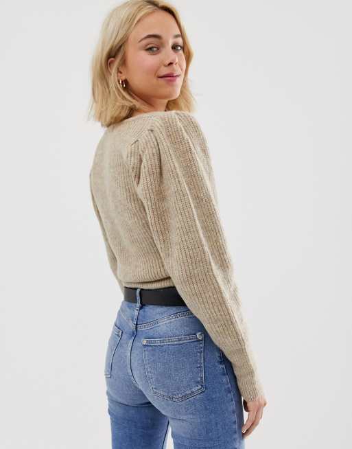 ASOS DESIGN chunky scoop neck sweater with full sleeve