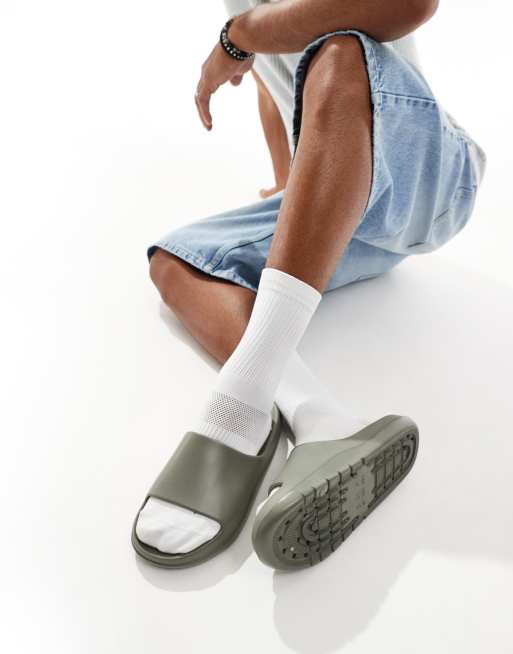 ASOS DESIGN - Chunky sliders i kakigrøn, 4 af 4