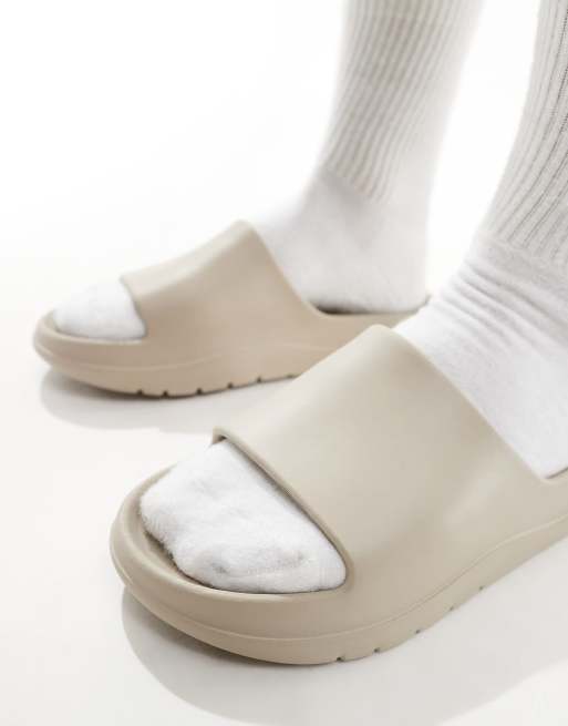 ASOS DESIGN chunky sliders in stone, 2 of 4