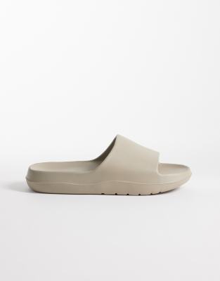 Asos Design Chunky Sliders In Neutral