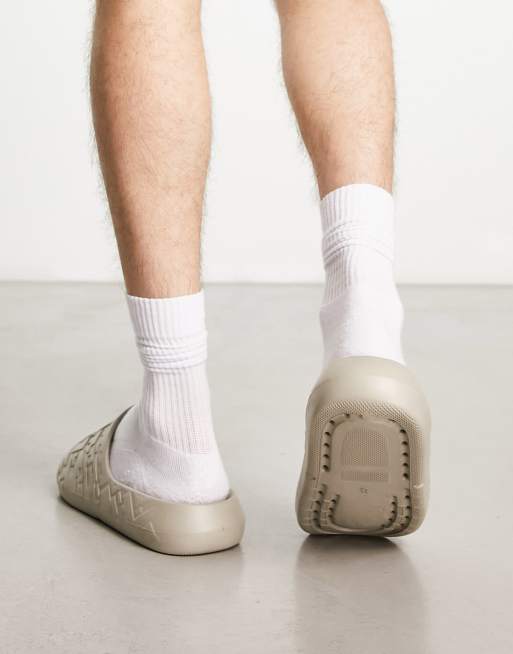 ASOS DESIGN chunky sliders with texture in stone | ASOS