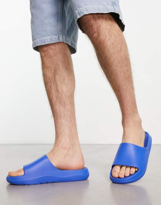 ASOS DESIGN chunky slides in cobalt blue ASOS