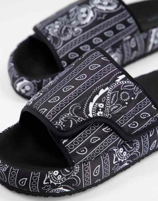 Black outlet bandana slippers