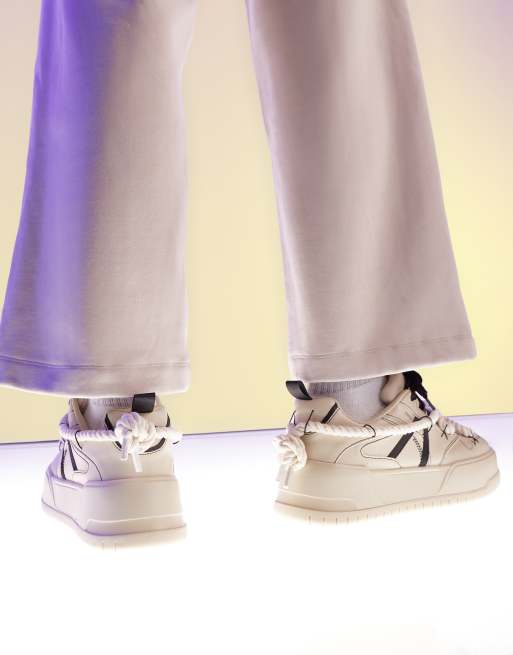 ASOS DESIGN Chunky sneakers beige con dettagli neri a contrasto