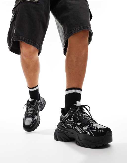 ASOS DESIGN - Chunky sneakers i sort og hvid blanding, 5 af 5