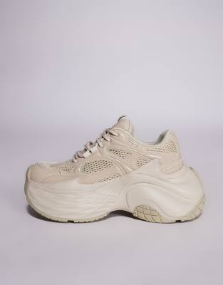 Asos Design Chunky Sneakers In Neutral