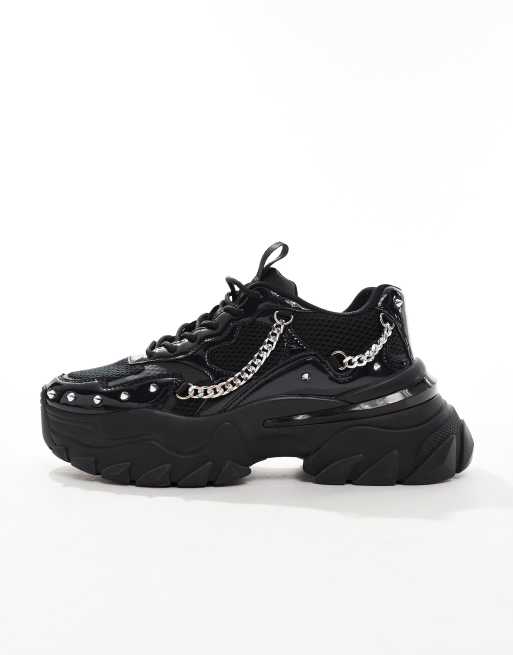 ASOS DESIGN - Chunky sneakers nere con dettagli in metallo, 2 di 5
