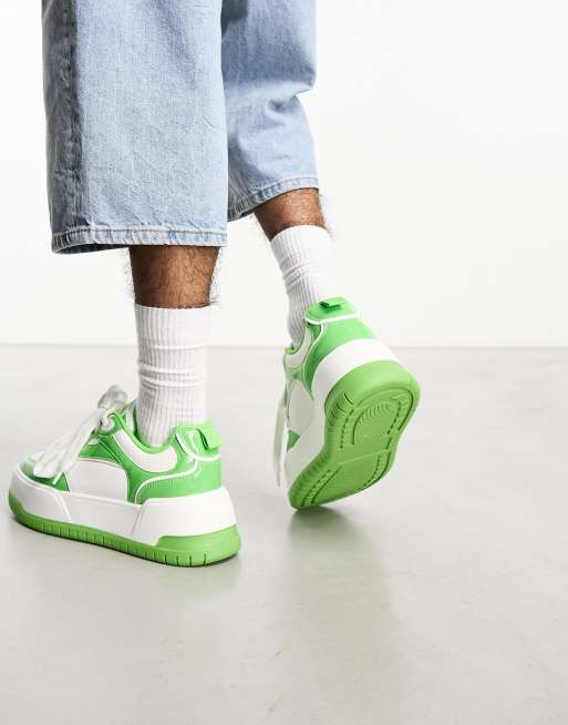 Asos sneaker white green on sale 2019