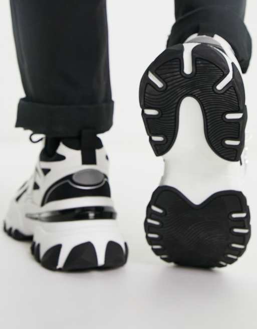 ASOS DESIGN chunky sneakers with monochrome and metallic