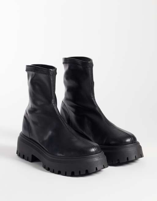 ASOS DESIGN Chunky Sock-Ankle-Boots in Schwarz, 2 von 4
