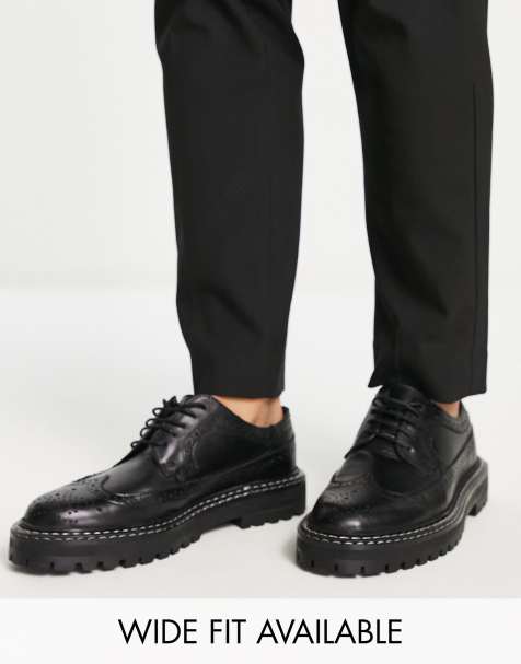 Chunky hot sale black brogues