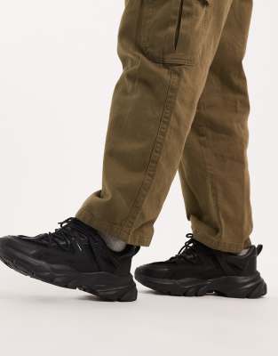 Asos Design Chunky Sole Sneakers In Black