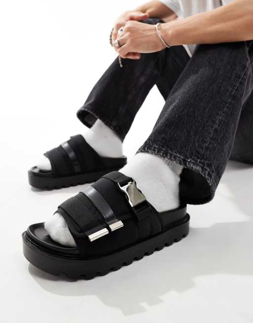 Asos black chunky sandals best sale