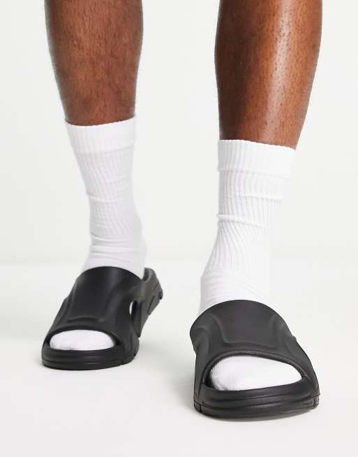 ASOS DESIGN chunky sliders in black