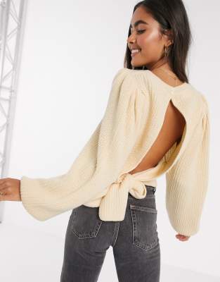 ASOS DESIGN chunky tie back jumper | ASOS