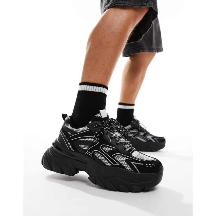 ASOS DESIGN chunky trainers in black and white mix ASOS
