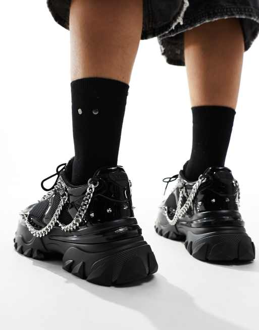 Asos black 2025 chunky trainers