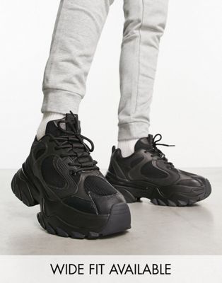 ASOS DESIGN chunky trainers in black - ASOS Price Checker