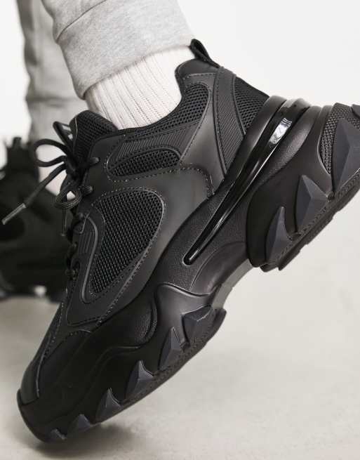 Mens black store chunky trainers