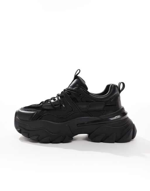 Asos black chunky trainers online