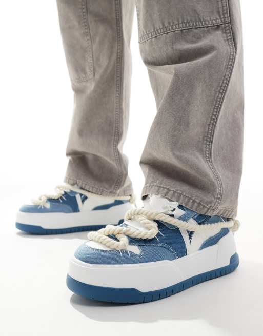 FhyzicsShops DESIGN chunky trainers in blue denim