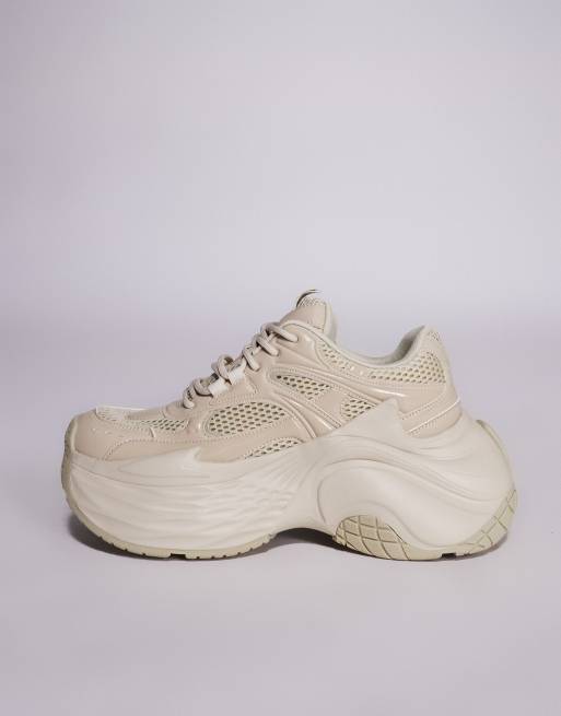 ASOS DESIGN chunky trainers in stone