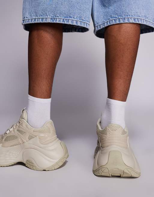 ASOS DESIGN chunky trainers in stone