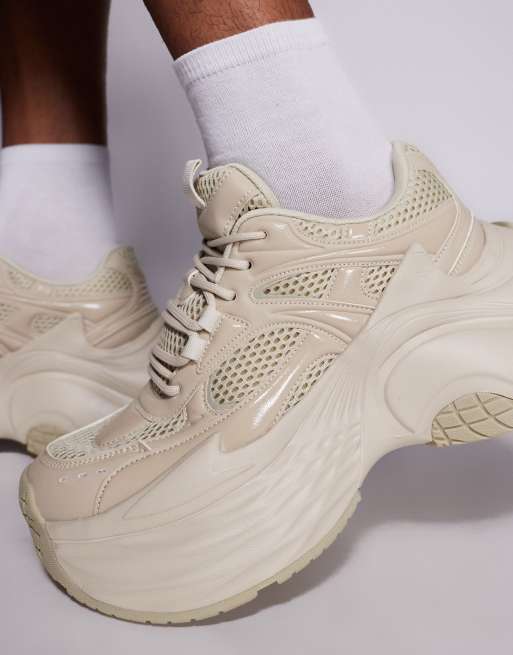 ASOS DESIGN chunky trainers in stone