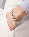 [ASOS DESIGN] ASOS DESIGN chunky watch strap bracelet in silver tone No Size SILVER