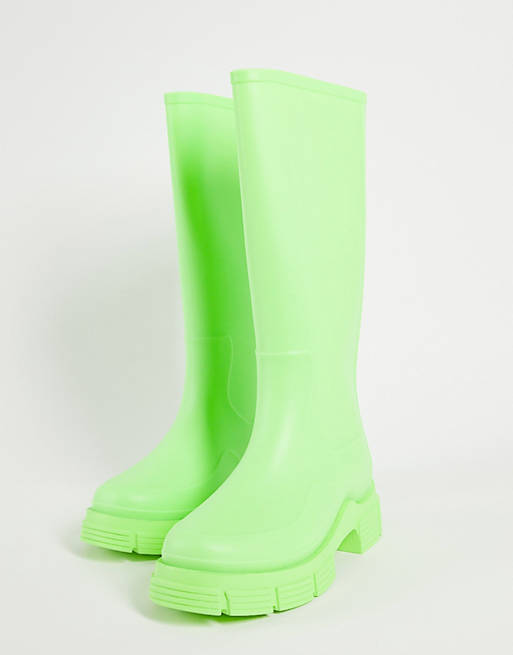 ASOS Chunky Wellington in Green for Men Mens Shoes Boots Wellington and rain boots 