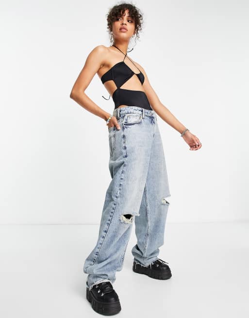 ASOS DESIGN Ciara cut out bodysuit in black, 4 of 4