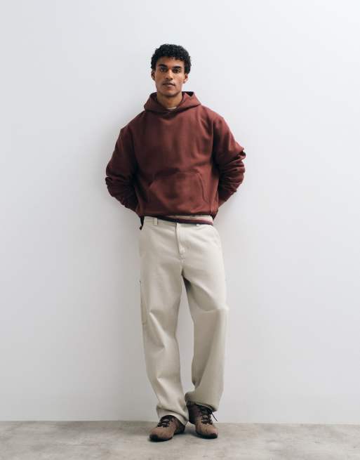 ASOS DESIGN – Ciemnobrązowa bluza z kapturem basic o luźnym pudełkowym kroju, 3 z 5