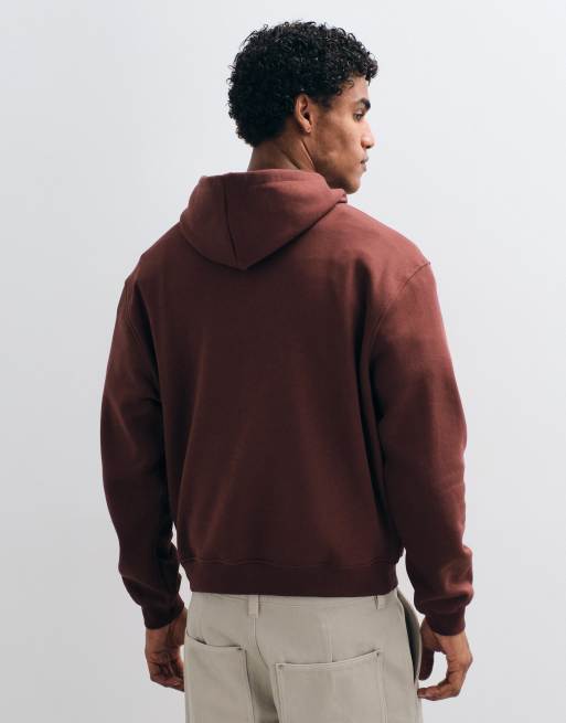 ASOS DESIGN – Ciemnobrązowa bluza z kapturem basic o luźnym pudełkowym kroju, 4 z 5