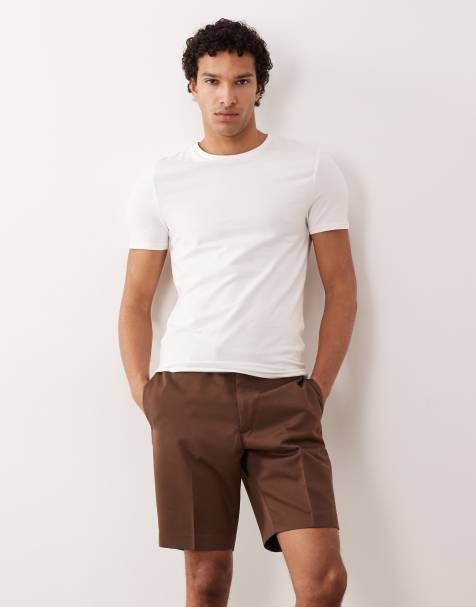 ASOS DESIGN – Ciemnobrązowe dopasowane szorty o wąskim kroju - view 1