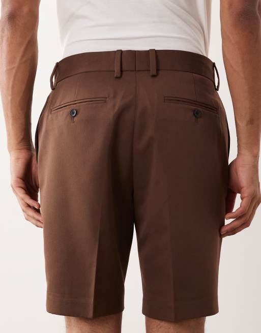 ASOS DESIGN – Ciemnobrązowe dopasowane szorty o wąskim kroju, 4 z 5