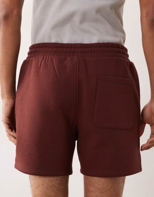 ASOS DESIGN – Ciemnobrązowe dżersejowe szorty basic o dopasowanym kroju, 4 z 5