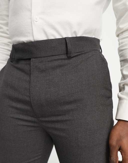 ASOS DESIGN – Ciemnografitowe spodnie garniturowe o dopasowanym kroju, 5 z 5