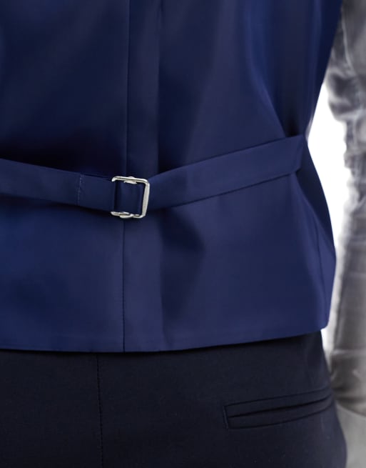 ASOS DESIGN – Ciemnogranatowa dopasowana kamizelka garniturowa, 3 z 5
