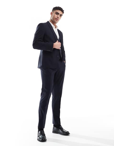 ASOS DESIGN – Ciemnogranatowy garnitur o dopasowanym kroju - view 1