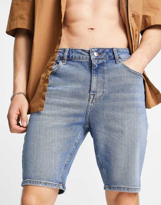 ASOS DESIGN – Ciemnoniebieskie denimowe szorty o obcisłym kroju , 4 z 4