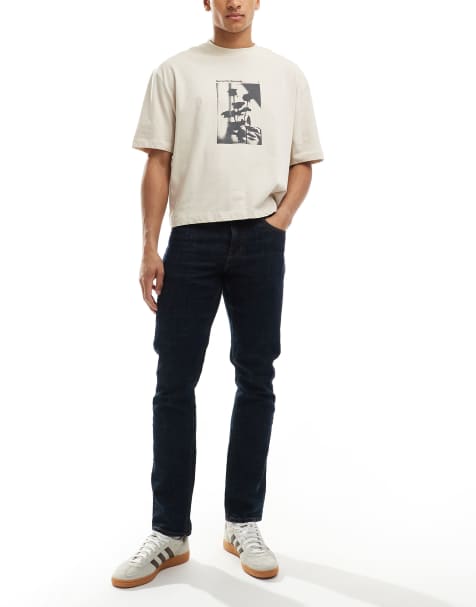 ASOS DESIGN slim fit jeans in vintage dark wash blue