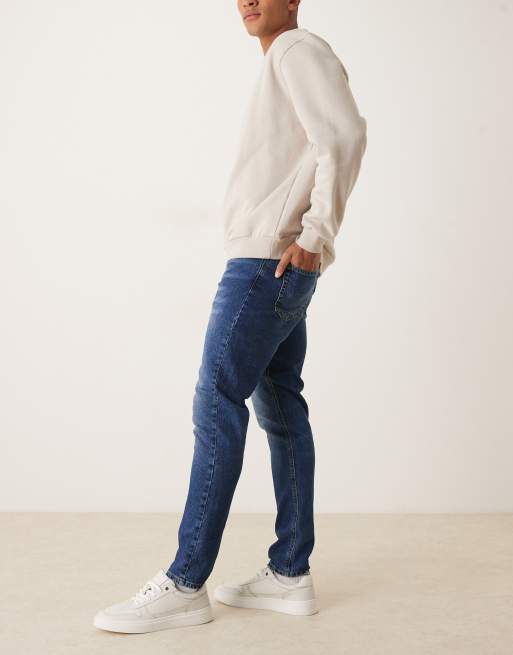 ASOS DESIGN – Ciemnoniebieskie dopasowane jeansy, 3 z 5