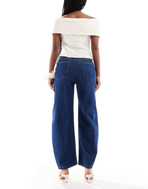 ASOS DESIGN – Ciemnoniebieskie jeansy barrel, 2 z 5