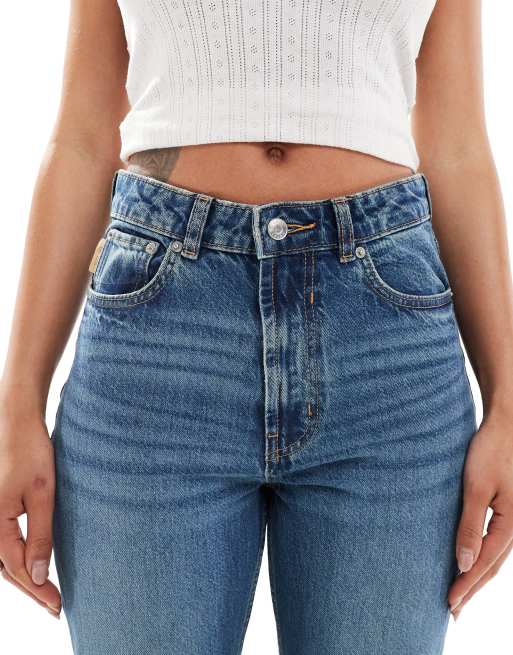 ASOS DESIGN – Ciemnoniebieskie jeansy o prostym kroju w stylu lat 90. , 5 z 5