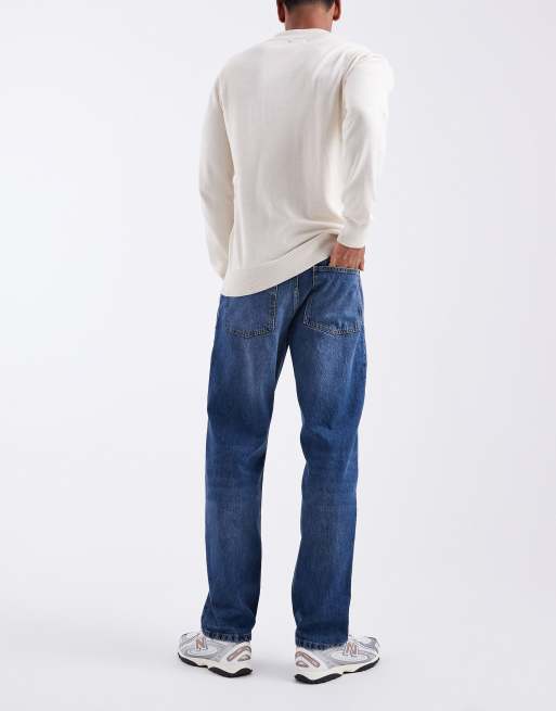 ASOS DESIGN – Ciemnoniebieskie jeansy o prostym kroju, 2 z 5
