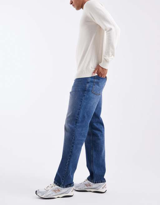 ASOS DESIGN – Ciemnoniebieskie jeansy o prostym kroju, 3 z 5