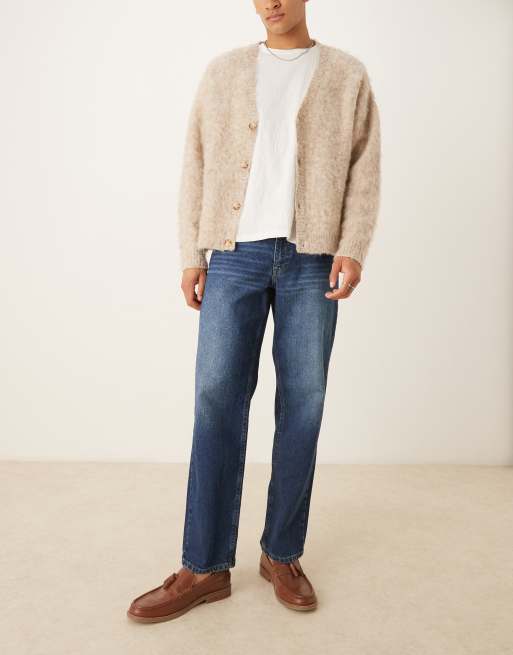 ASOS DESIGN – Ciemnoniebieskie jeansy vintage o prostym kroju